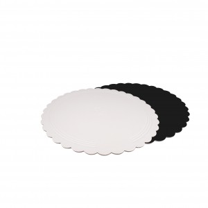 Podnos pod tortu okrúhly 24 cm bielo-čierny obojstranný
