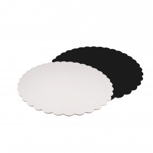 Podnos pod tortu okrúhly 28 cm bielo-čierny obojstranný