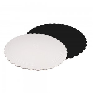 Podnos pod tortu okrúhly 32 cm bielo-čierny obojstranný