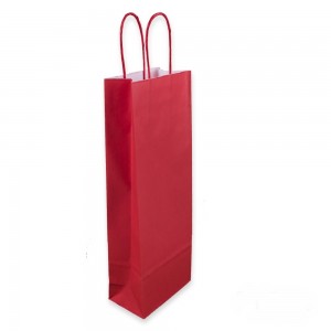 Papierová taška na víno červená 140x80x390