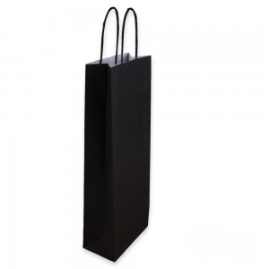 Papierová taška na víno čierna 140x80x390